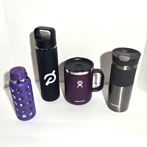 Hydro Flask Contigo Peloton Life Factory Water Bottle Coffee Mug Bundle of 4